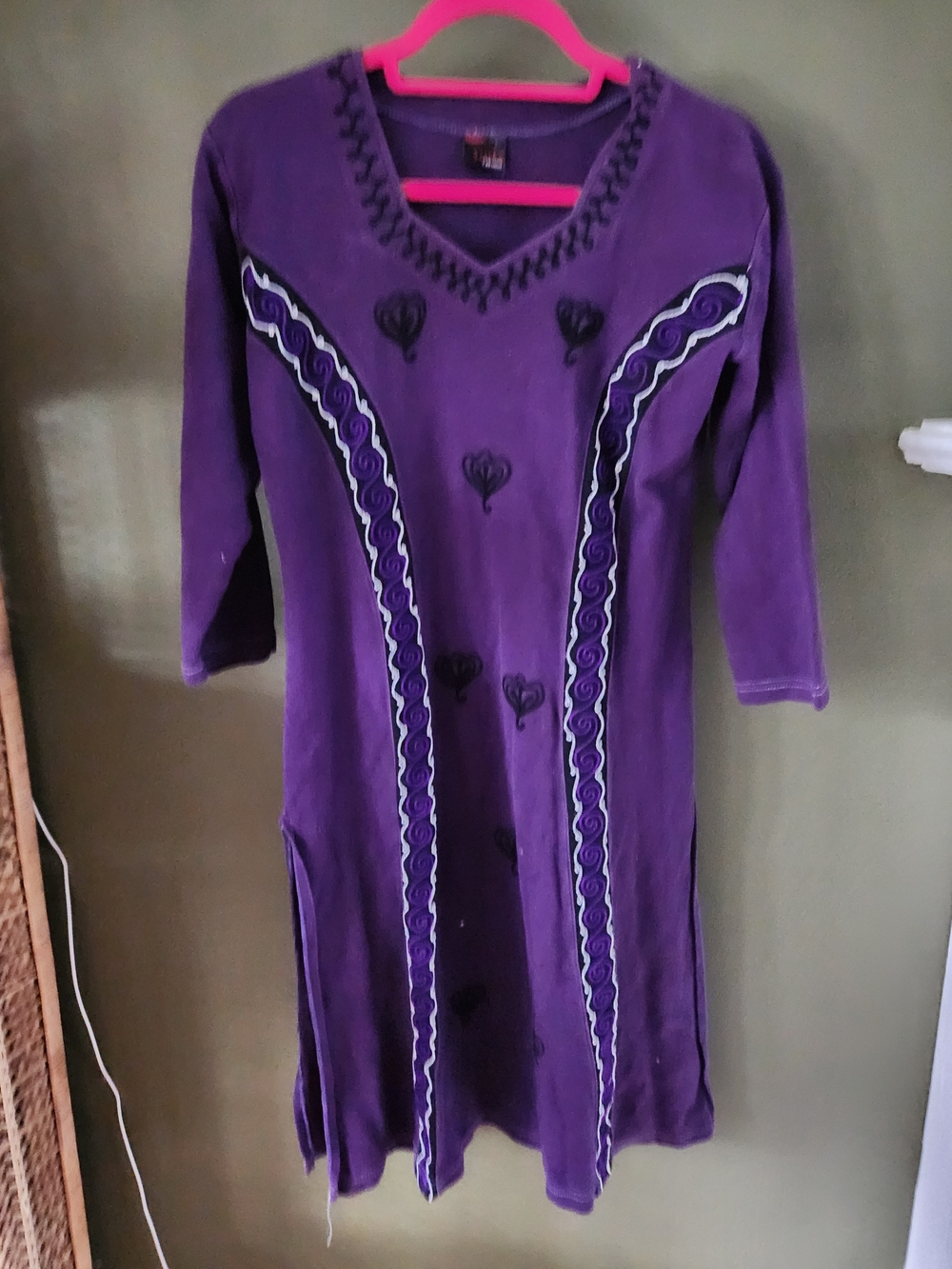 Purple and Black short dress / Tunic traditional